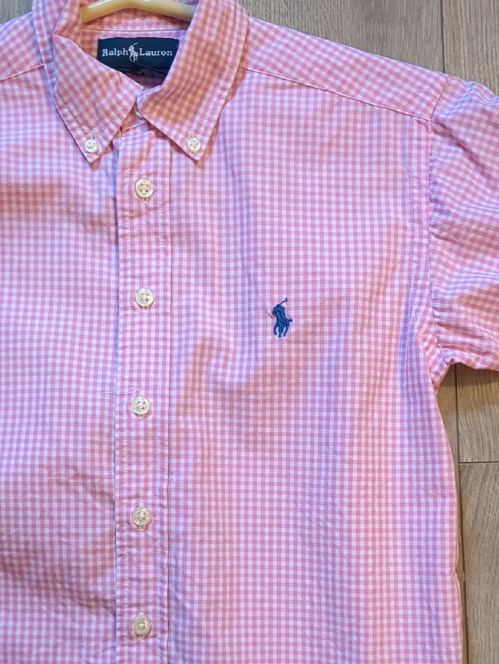 BOYS RALPH LAUREN GINGHAM PINK/WHITE SHIRT - SIZE SMALL 6/8 - Picture 3 of 6